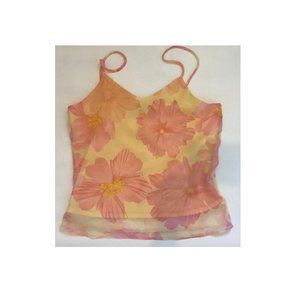Milvest strap v-neck chiffon yellow top Size S